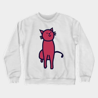 Thick Line Kitty Cat in Viva Magenta Color of the Year 2023 Crewneck Sweatshirt